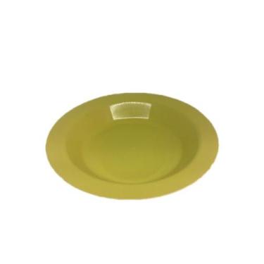 Imagem de Prato Plástico Merenda Escolar Amarelo 21 cm - 50 Pçs - MMT