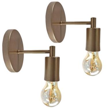 Imagem de Kit 2 Arandelas Luminária Parede Moderna Sala Cama Bronze - Geral