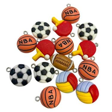 Imagem de Pingentes em Resina Bolas esportes sortidos personalize pulseiras cola