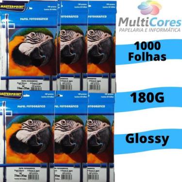 Imagem de Papel Fotográfico 180g A4 1000 folhas Glossy Resistente a Água - Maste