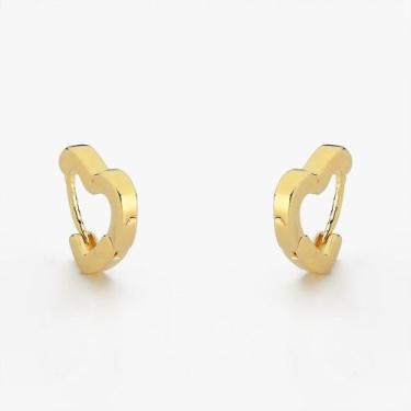 Imagem de Brinco Argola de Coração Lisa Banhado A Ouro 18K - Atraktiva Jóias, Pe