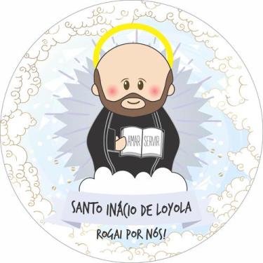 Imagem de Painel de Lona Redondo Santinhos Católicos Santo Inácio de Loyola - Fa