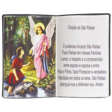 Imagem de Livro de Oração Arcanjo Rafael Resina Porta Caneta 15cm - Zona Livre