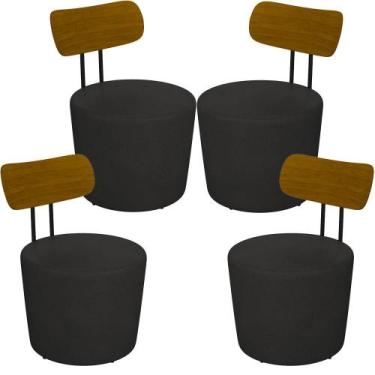 Imagem de Kit 04 Poltronas Para Sala De Estar Decorativa Base Fixa Luara M03 Sin