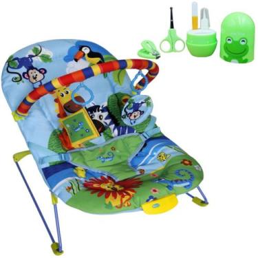 Imagem de Kit Cadeirinha de Descanso Musical Azul + Estojo Manicure - Color Baby