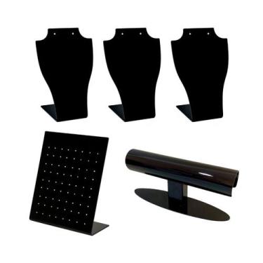 Imagem de Kit de expositores Bracelete 72 furos Colar Brinco - preto - Acrihome 