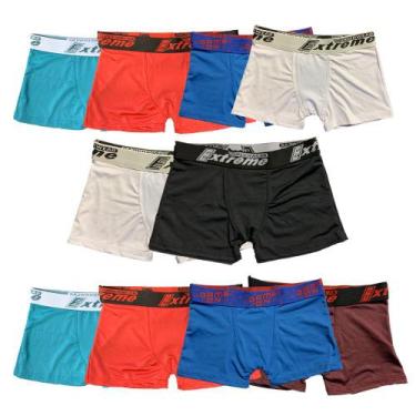 Imagem de Kit 10 Cuecas Boxer Infantil Fristyle Em Microfibra Lisa, GG