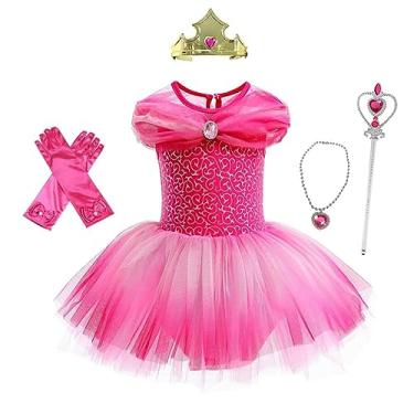 Imagem de Dressy Daisy Collant de balé, vestido tutu para meninas, bailarina, fantasia de dança, roupa de dança com saia de tule, Estilo J (com acessórios), 7-8