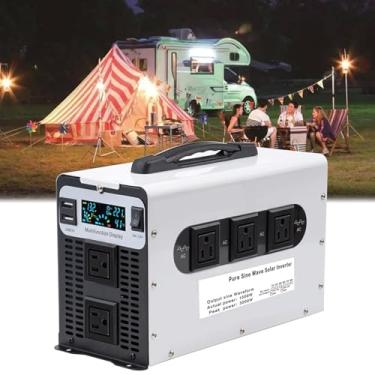 Imagem de Inversor de energia de onda senoidal pura de 1500 watts, 12 V 24 V 48 V 60 V 72 V DC para inversores de energia de 110 V/220 V com 5 tomadas CA, carregador de carro,24V to 110V