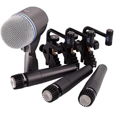 Imagem de Shure Kit de microfone de bateria para tocar e gravar bateristas, seleção convenientemente embalada de microfones e suportes com opções para tambor, tarola, rack toms, soquetes de chão e congas