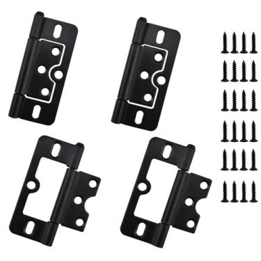 Imagem de SDTC Tech Dobradiças de porta sem encaixe de 7,6 cm com parafusos, dobradiças de armário de extremidade dobrada, dobradiça de rolamento deslizante suave para janelas, armário, armário, móveis, porta,