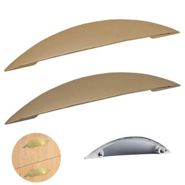 Imagem de Puxador Concha Folha Dourado Gruppa 96mm 2 Unidades