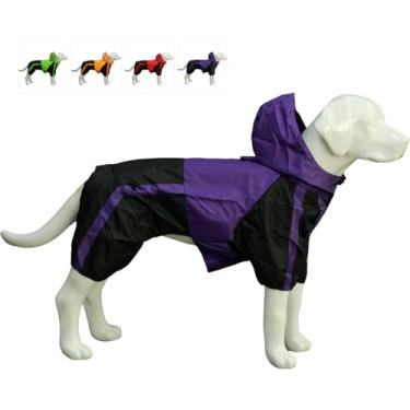 Imagem de Roupas para cães e animais de estimação Roupas de chuva Casacos de neve impermeáveis 4 quatro pernas Capa de chuva para cães pequenos, médios e grandes Fantasias com capuz adoráveis para Golden Retriever Labrador Chihuahua PoodleLovelonglong S (Small Dog ~7lbs) roxo