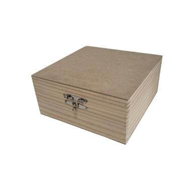 Imagem de Caixa em Pinus e MDF 21x21x10cm - Jeito Próprio Artesanato