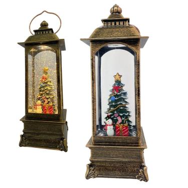 Imagem de Luminaria Natal Natalino Globo de Neve Musical Lamparina Arvore Boneco de Neve Festa Fim de Ano Decoraçao Casa Trabalho Evento Mesa Estante