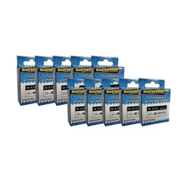 Imagem de Kit 10 Fitas Compatíveis para Rotulador Eletrônico Brother M-K231 12mm