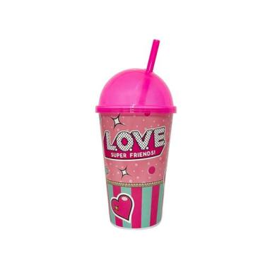 Imagem de Copo 550ml com Estampa de Princesa Tampa Sorvete e Canudo Ideal para F