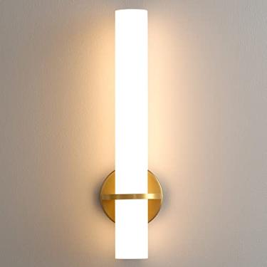 Imagem de AIJIASI Arandela de Parede Dourada - Iluminação de Parede Moderna de Arandela 18W 3000K Led Regulável Abajur Acrílico com Fio Luminária de Parede de 18" para Sala de Estar Quarto Banheiro Corredor