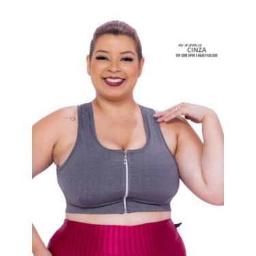 Imagem de Top Com Ziper E Bojo  Removível Plus Size Conforto Garantido pela Wolf