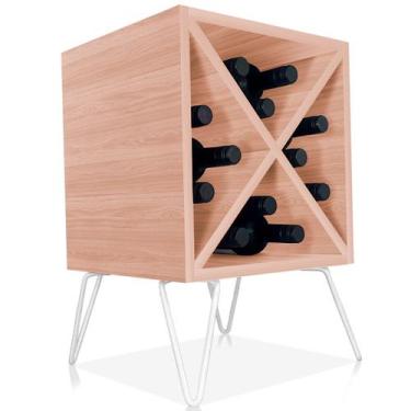 Imagem de Suporte Adega De Vinho Santiago Madeira MDF 12 Garrafas - Branco Jade 