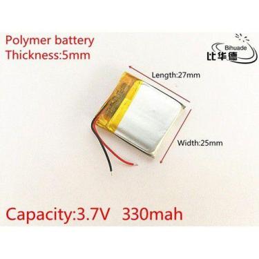 Imagem de (1pc) Pilha Bateria 3.7v 330 Mah 5mmx25mmx27mm 2fios - KMIG