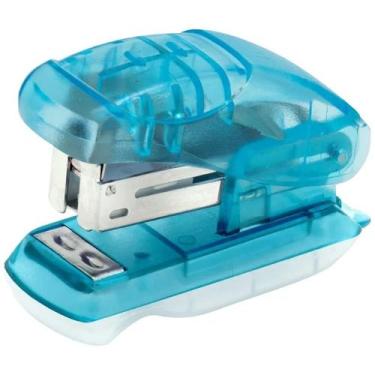 Imagem de Grampeador Mini Zoom Transparente até 12 Folhas c/ Extrator - BRW, AZU