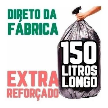 Imagem de Saco De Lixo 150 Litros 100 Un Preto Reforçadíssimo - HIGIPACK