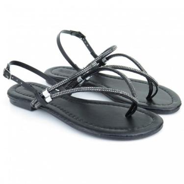 Imagem de Sandália Rasteira Marina Carvalho 272, Preto, 37