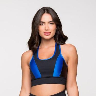 Imagem de Top Fitness Poliamida com Detalhe Azul Dubai - LOT FITNESS COMERCIO E 