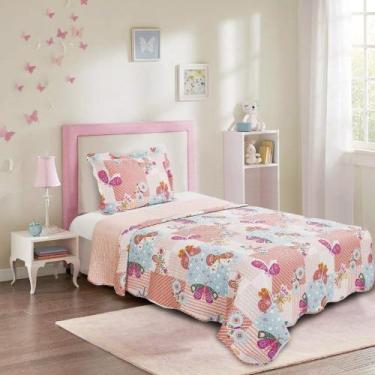 Imagem de Colcha INFANTIL SOLTEIRO matelado cobre leito antialérgico  - SAFIRA E