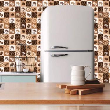 Imagem de Adesivo de Parede Grãos de Café Marrom 310x58cm - PapeldeParedeDigital