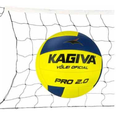 Imagem de Kit Bola De Vôlei Kagiva 2.0 Pró Costurada + Rede Vôlei Master Rede Se