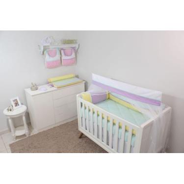 Imagem de Kit de Berço 08 Peças Aquarela - Bebê & Enxoval, Colore Lilás