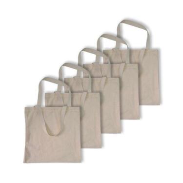 Imagem de Kit 20 Ecobag Bolsa Sacola 37x37 Cm Ecológicas 100% Algodão - PRESENTE