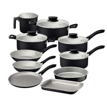 Imagem de Jogo De Panelas Tramontina Linz 10 Peças Em Alumínio Antiaderente Star