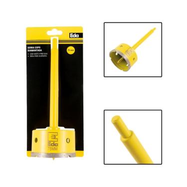 Imagem de Serra Copo Diamantada 75mm Com Haste 170mm