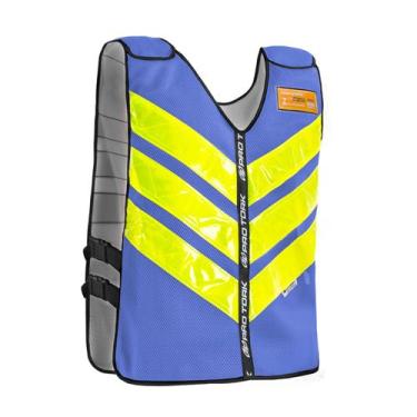 Imagem de Colete Refletivo Moto Boy Adulto Cromo Forte One, Azul, EG