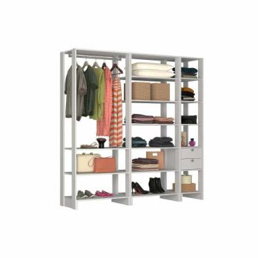 Imagem de Closet com 1 Cabideiro, 2 Gavetas e 14 nichos EY101-3-6 Linha Yes Emov