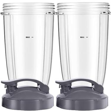 Imagem de NutriBullet — Conjunto de copos de 700 ml com anéis de vedação confortáveis para as tampas para o liquidificador NutriBullet 600 W Pro 900 W NutriBullet peças de reposição