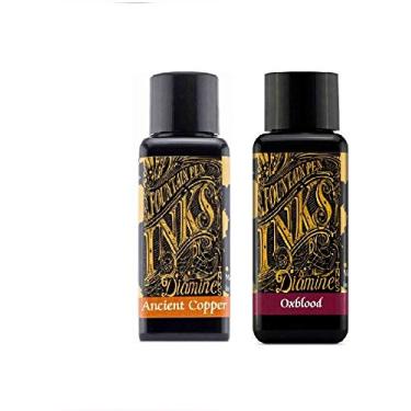 Imagem de Tinta para caneta-tinteiro Diamine 30 ml Oxblood & Ancient Cobper – 2 pacotes