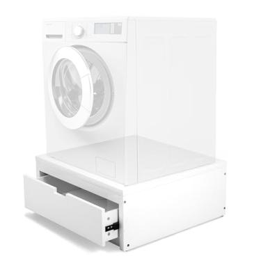 Imagem de Ilyapa Suporte Universal para Máquina de Lavar e Secar – Madeira, Compatível com Samsung, LG, GE, Maytag – 71 x 71 x 30 cm. – Patente Pendente