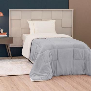 Imagem de Cobertor SOLTEIRO dupla face sherpa manta fleece matelasse - SAFIRA EN