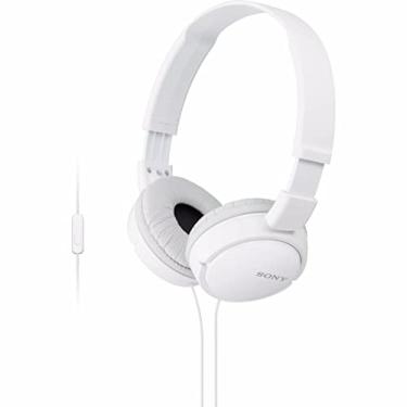 Imagem de Sony Fones de ouvido intra-auriculares com fio série ZX com microfone, branco MDR-ZX110AP