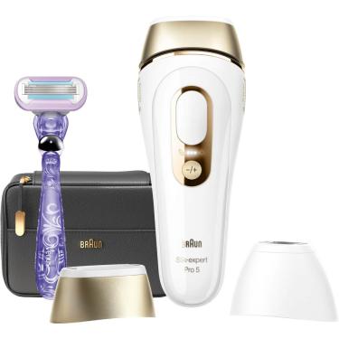 Imagem de Braun - Kit de remoção de pêlos IPL Pro5 PL5147 para homens e mulheres - Branco-Ouro-PL5147
