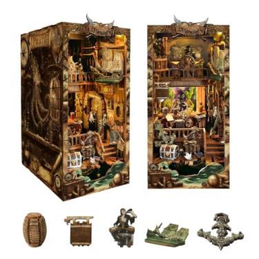 Imagem de STRUCWOOD DIY Book Nook Kit - Pirate 3D Wooden Miniature Puzzles with LED Light Dollhouse Model Craft Kits for Adults Bookshelf Insert Decor Gifts for Adults - New World Ship (SQ-36)