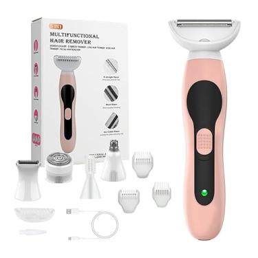 Imagem de Barbeador elétrico feminino, sem fio, 7 em 1, barbeador indolor para pernas, axilas, sobrancelha, rosto, nariz, pé e navalha de linha de biquíni, lâmina de depilação suave para tosador de corpo