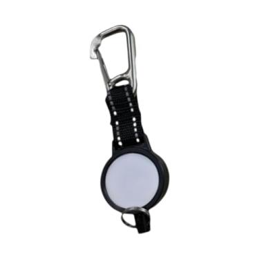 Imagem de kowaku RETRATOR de ENGRENAGEM de com gancho de aço inoxidável, anel dividido para snorkeling subaquático, escalada de montanha, espingarda, Preto