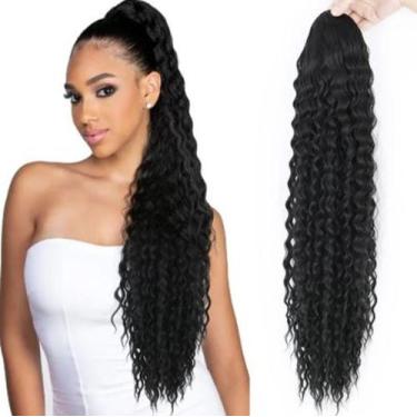 Imagem de Rabo De Cavalo Cacheado Organico 65cm preto - Gm Hair, Preto