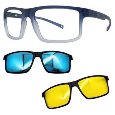 Imagem de Armação de Grau Mormaii 6127 Swap 5 DL6 Com 2 Clipons, Azul, Noturno