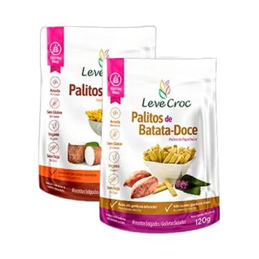 Imagem de Kit 2 Biscoitos Palito Sem Glúten Leve Croc: Aipim, Batata Doce